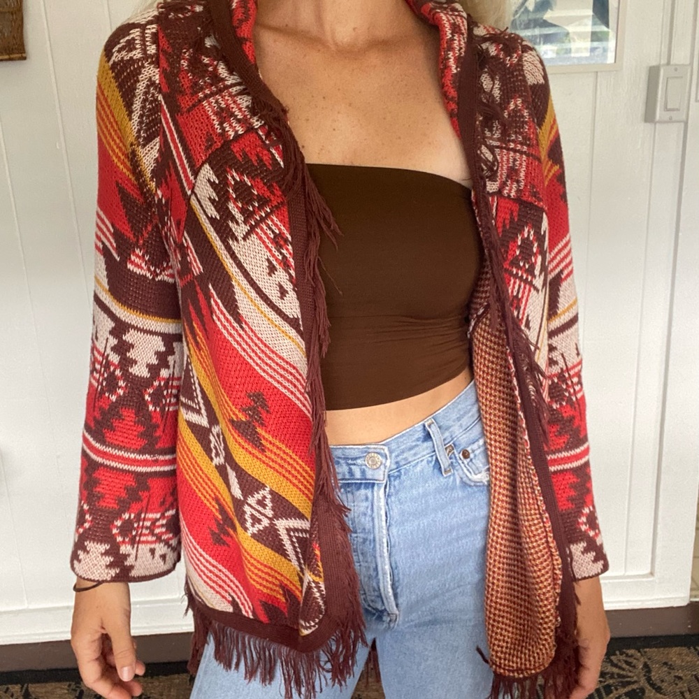 Billabong Boho Fringe Open Sweater